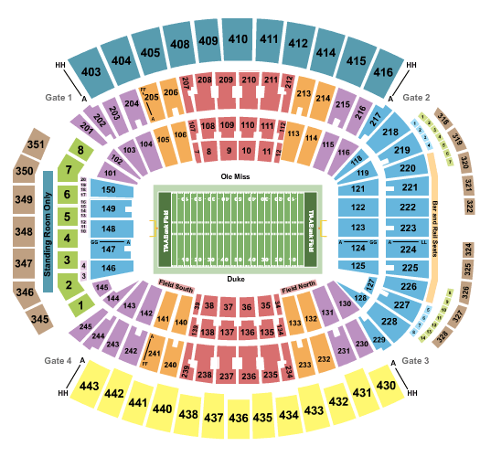 EverBank Stadium Gator Bowl Seating Chart